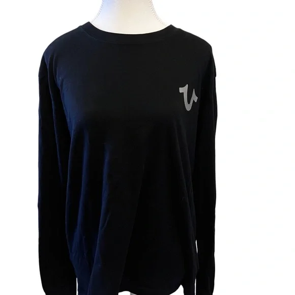 🦞5/$20🦞Sz Sm|XS True Religion Branded Long Sleeve Black Women's , Unisex Shirt - Picture 2 of 3